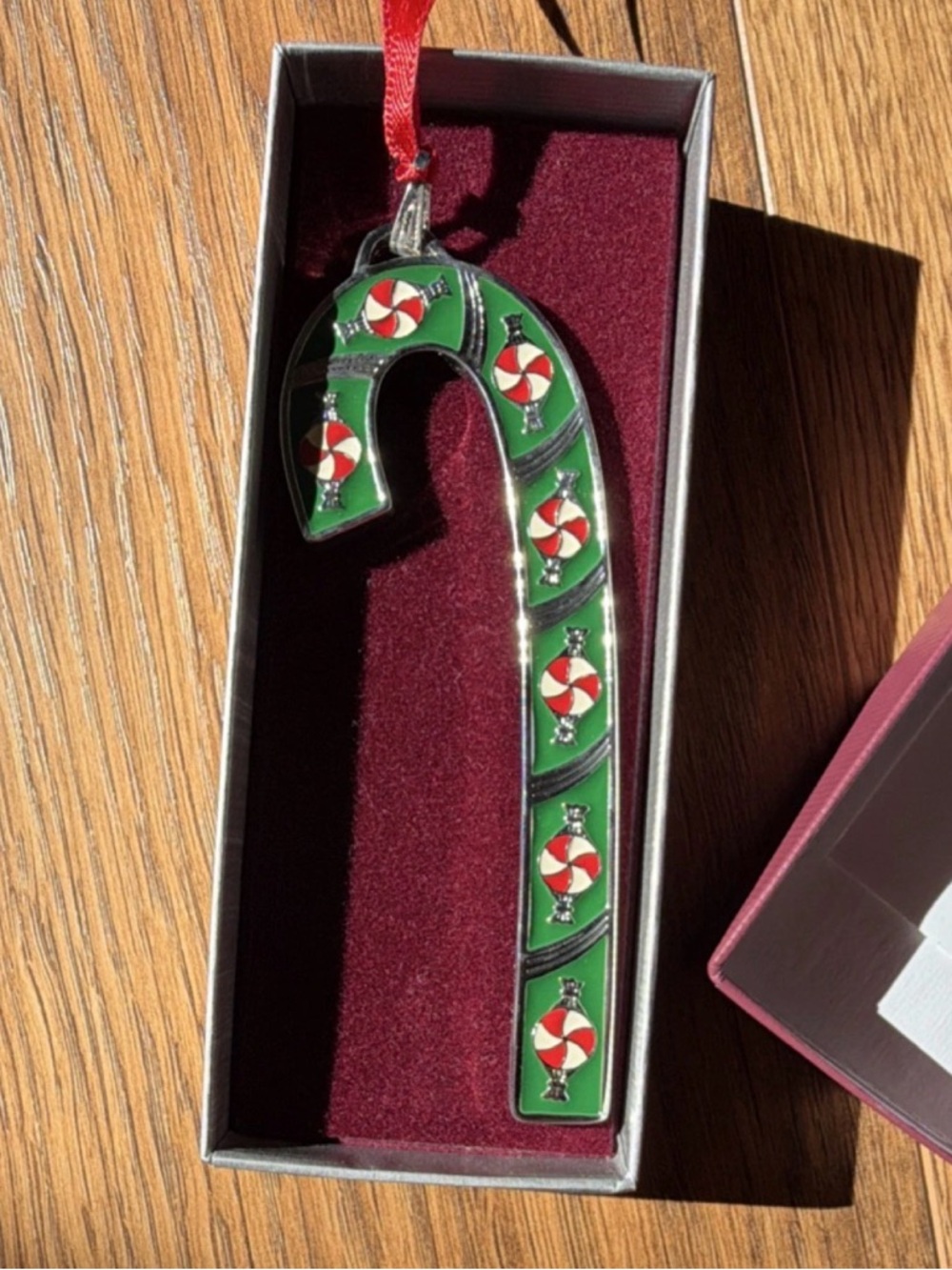 Green Candy Cane Holiday Ornament